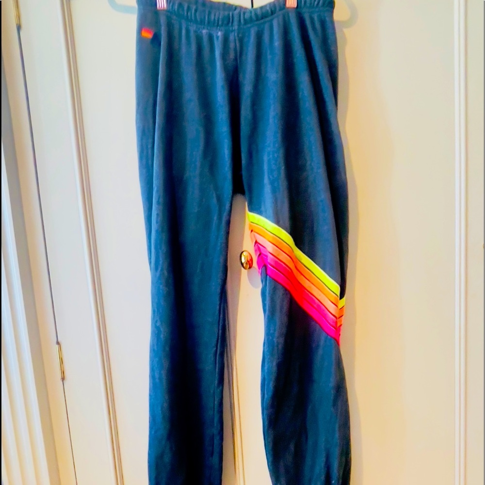 Aviator Nation Neon Chevron Rainbow Stripes.. Size Small.